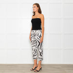 Pleats Please Black  And White Pleated Trousers