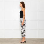 Pleats Please Black  And White Pleated Trousers