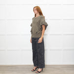 Munthe Khaki Frill Front Knitted Vest