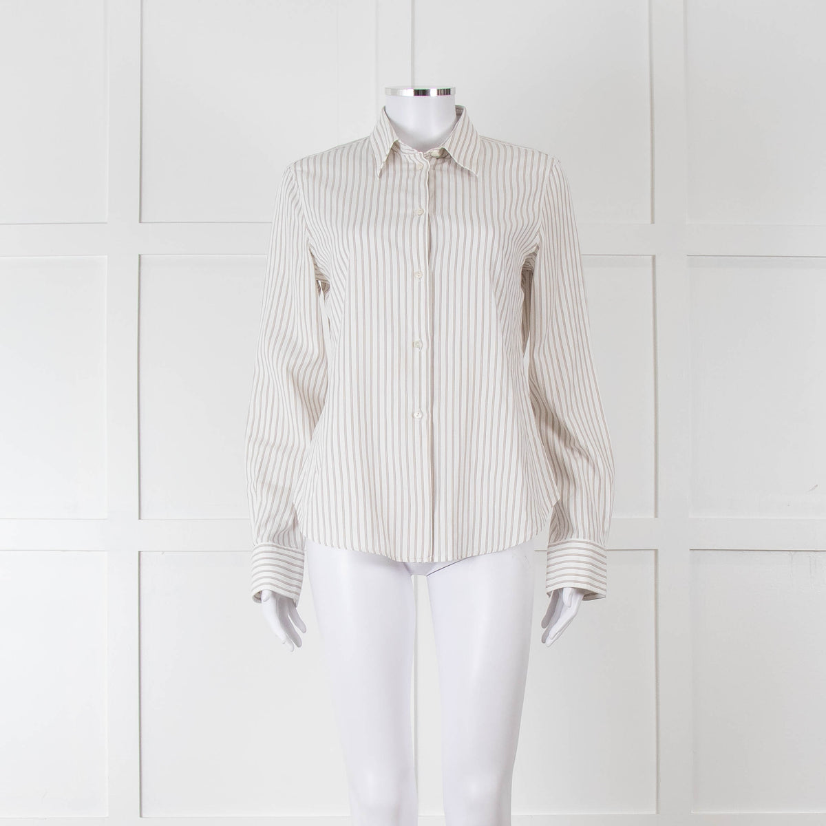 Loro Piana White Beige Striped Shirt