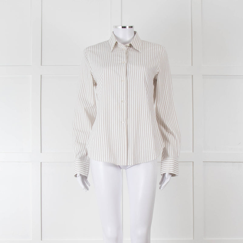 Loro Piana White Beige Striped Shirt
