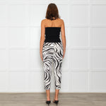 Pleats Please Black  And White Pleated Trousers