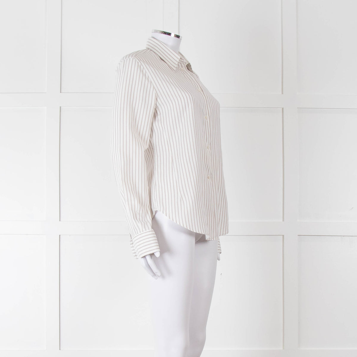 Loro Piana White Beige Striped Shirt