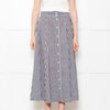 Lisa Marie Fernandez Black & White Check Button Front Midi Skirt With Belt