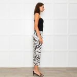 Pleats Please Black  And White Pleated Trousers