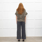 Munthe Khaki Frill Front Knitted Vest