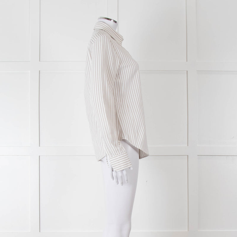 Loro Piana White Beige Striped Shirt