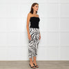Pleats Please Black  And White Pleated Trousers