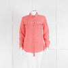Equipment Orange Coral Silk Shirt Blouse