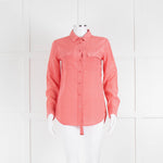 Equipment Orange Coral Silk Shirt Blouse