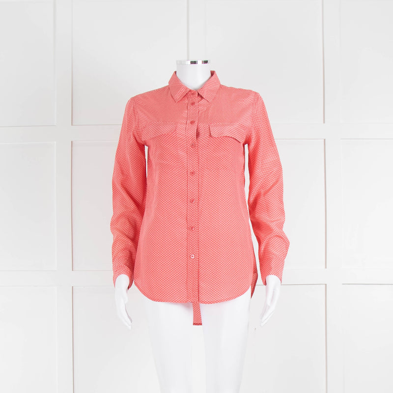 Equipment Orange Coral Silk Shirt Blouse