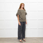 Munthe Khaki Frill Front Knitted Vest