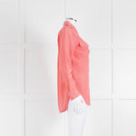 Equipment Orange Coral Silk Shirt Blouse