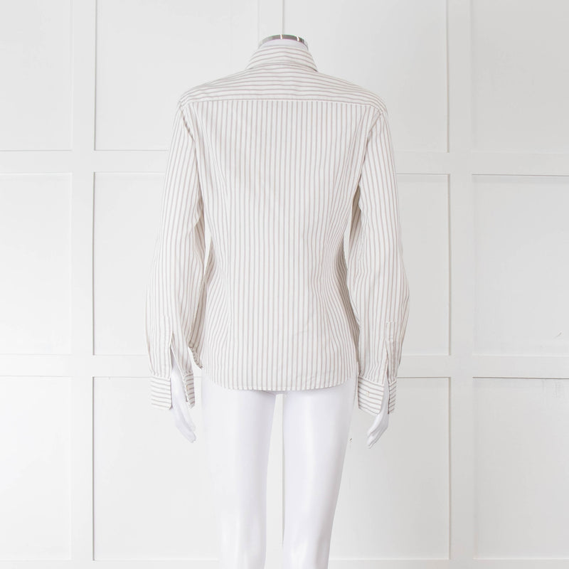 Loro Piana White Beige Striped Shirt