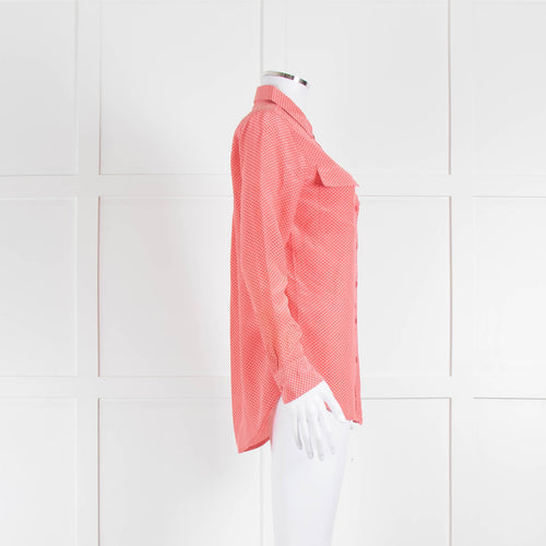 Equipment Orange Coral Silk Shirt Blouse