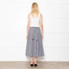 Lisa Marie Fernandez Black & White Check Button Front Midi Skirt With Belt