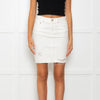 Adriano Goldschmeid White Distressed Pencil Skirt
