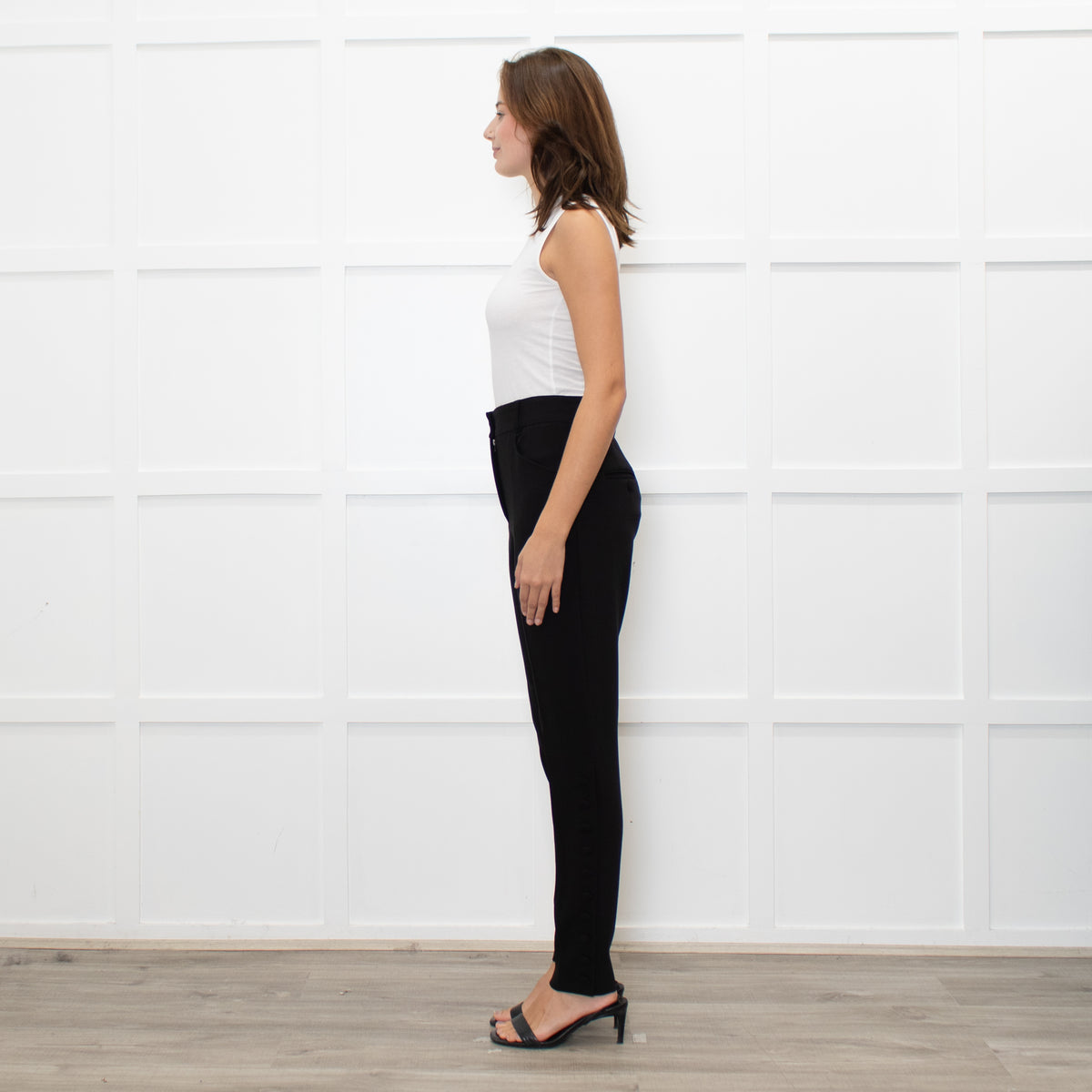 Dolce & Gabbana Black Button Detail Slim Leg Trousers