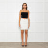 Adriano Goldschmeid White Distressed Pencil Skirt