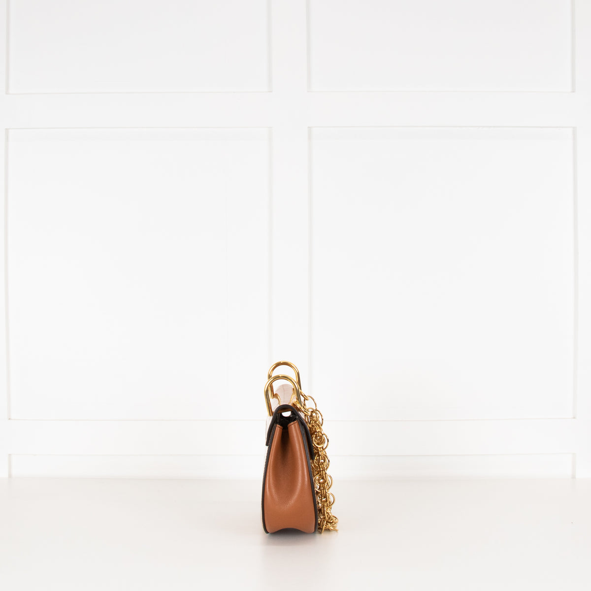 Chloe Caramel Patent Leather Mini Drew Shoulder Bag