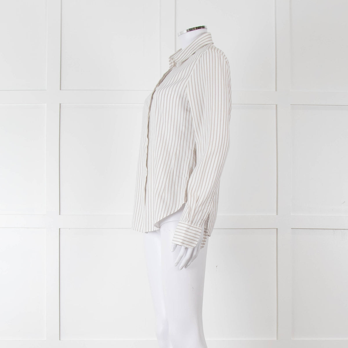 Loro Piana White Beige Striped Shirt
