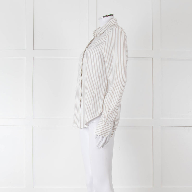 Loro Piana White Beige Striped Shirt