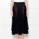 Maryan Mehlhorn Black Net Midi Skirt