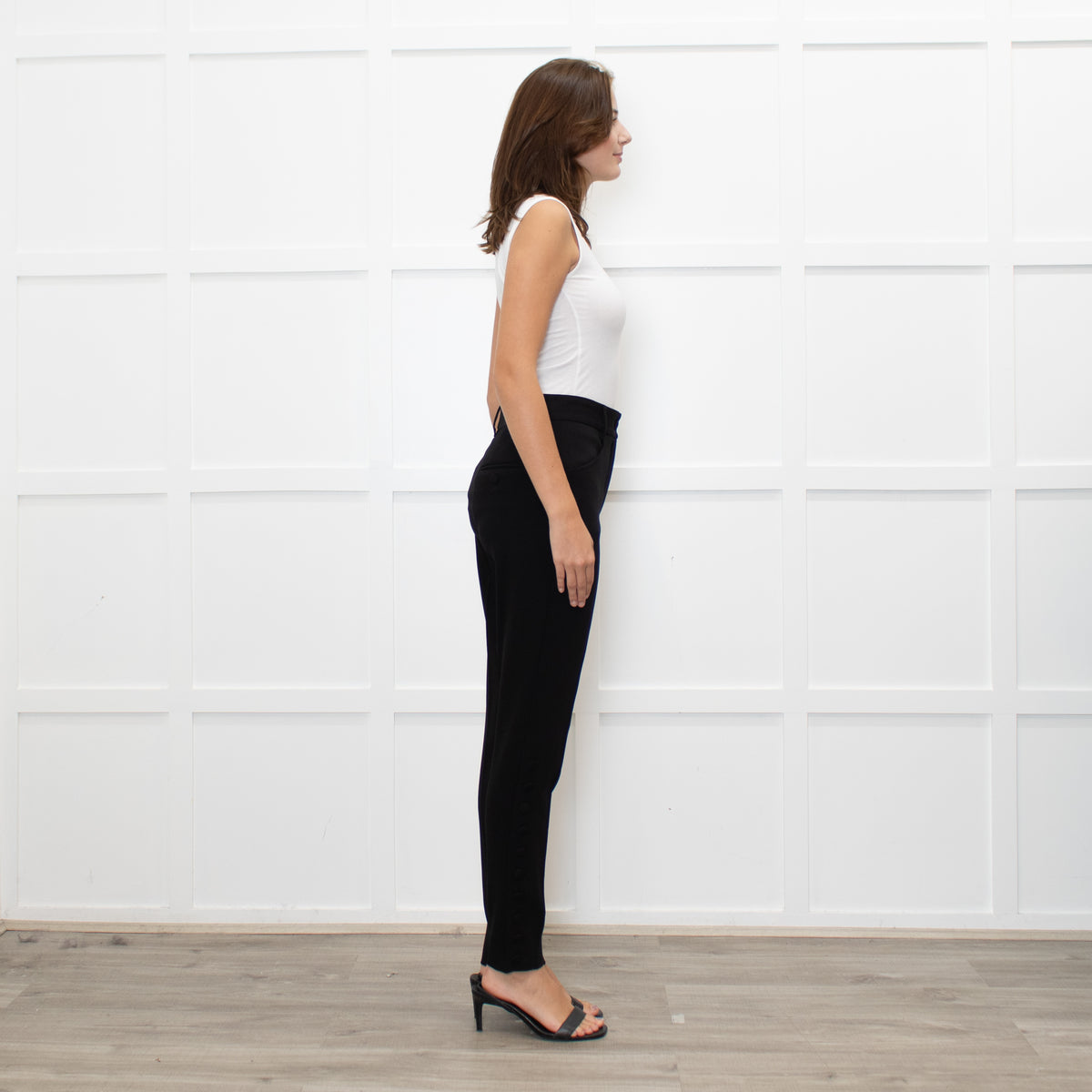 Dolce & Gabbana Black Button Detail Slim Leg Trousers