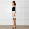 Adriano Goldschmeid White Distressed Pencil Skirt