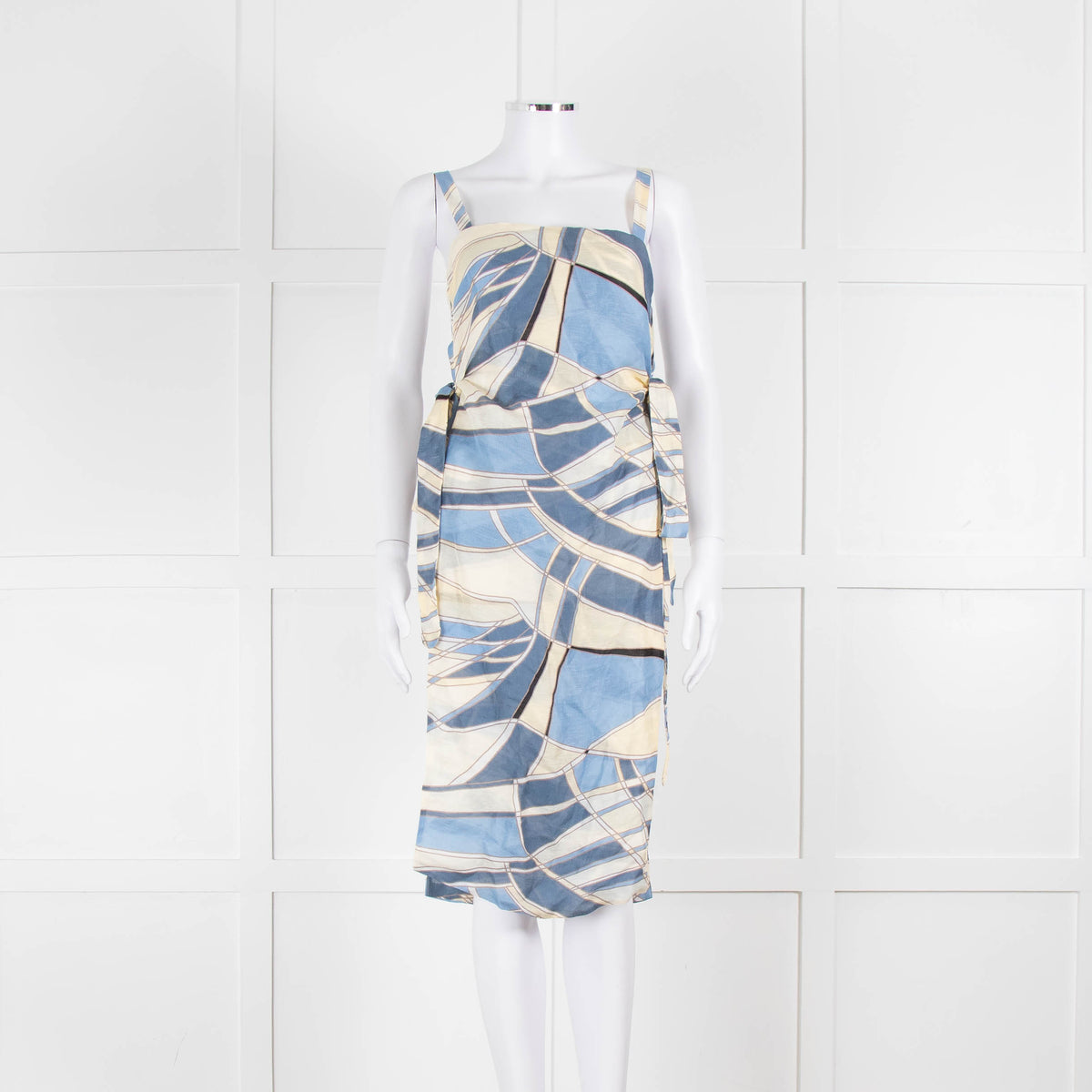 Cult Gaia Blue Wave Este Tunic Top Tie Sides