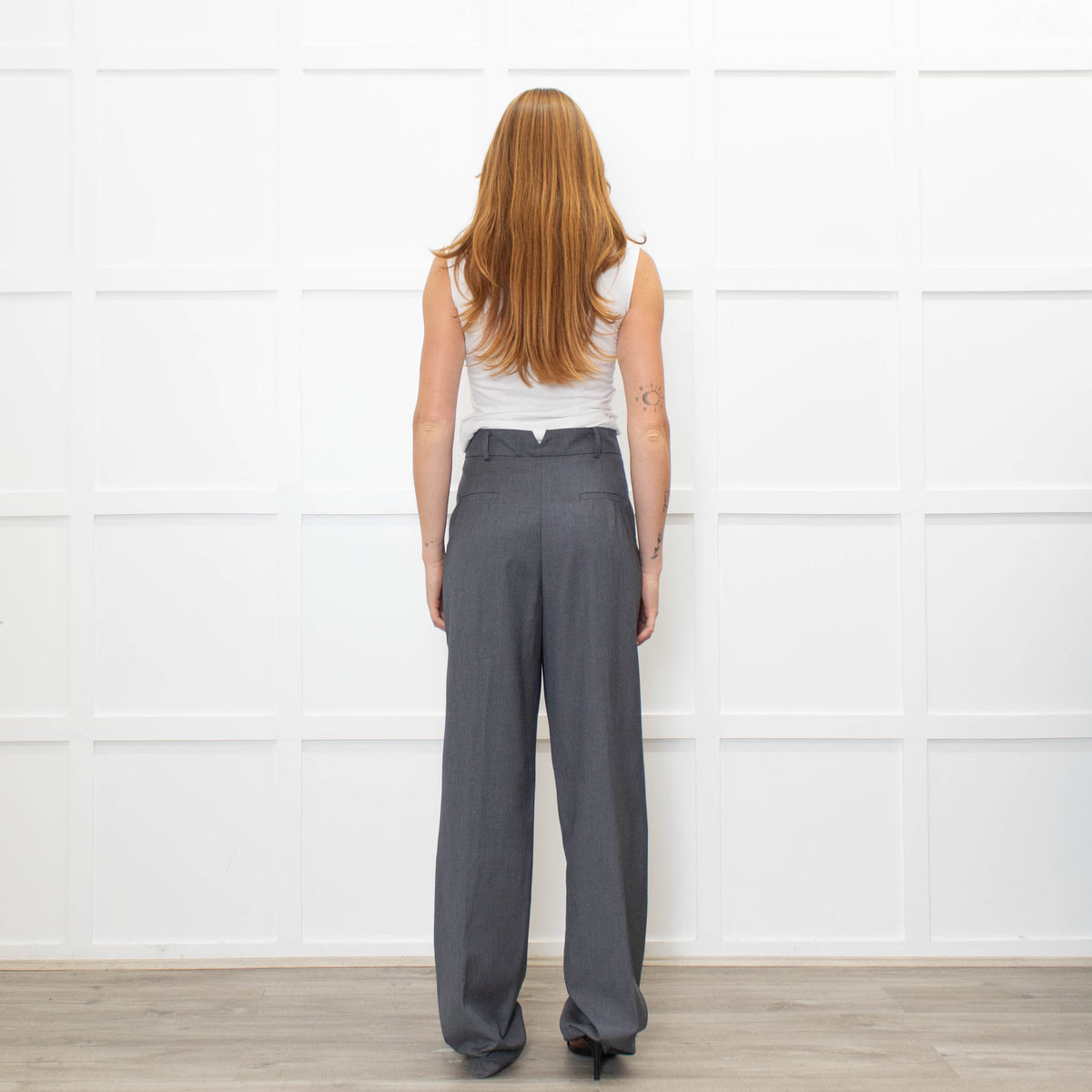 The Frankie Shop Grey Tailored Trousers