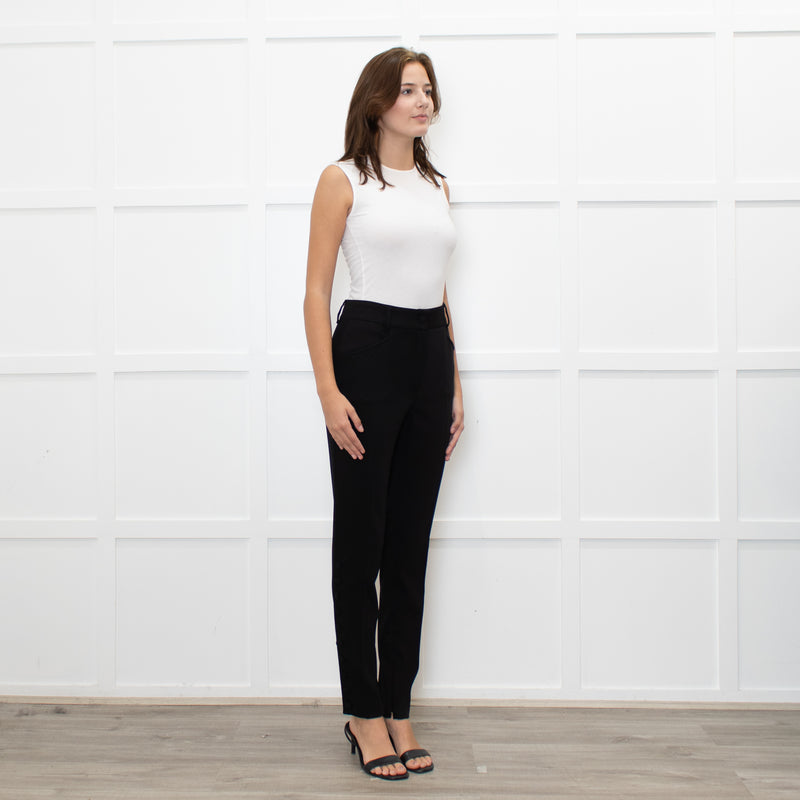 Dolce & Gabbana Black Button Detail Slim Leg Trousers