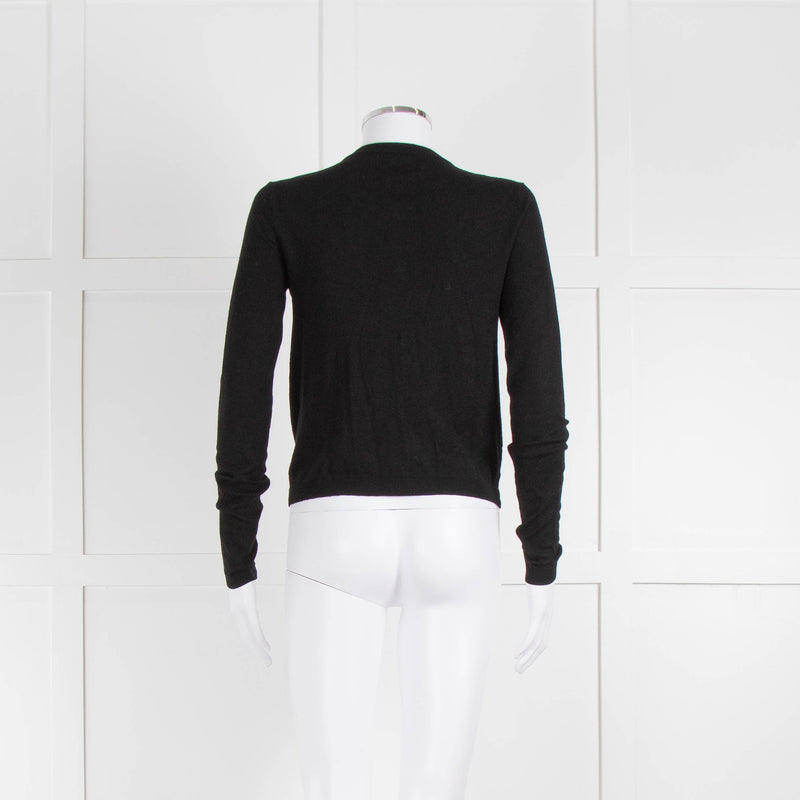 Alice + Olivia Black Pink Embellished Lips Short Cardigan