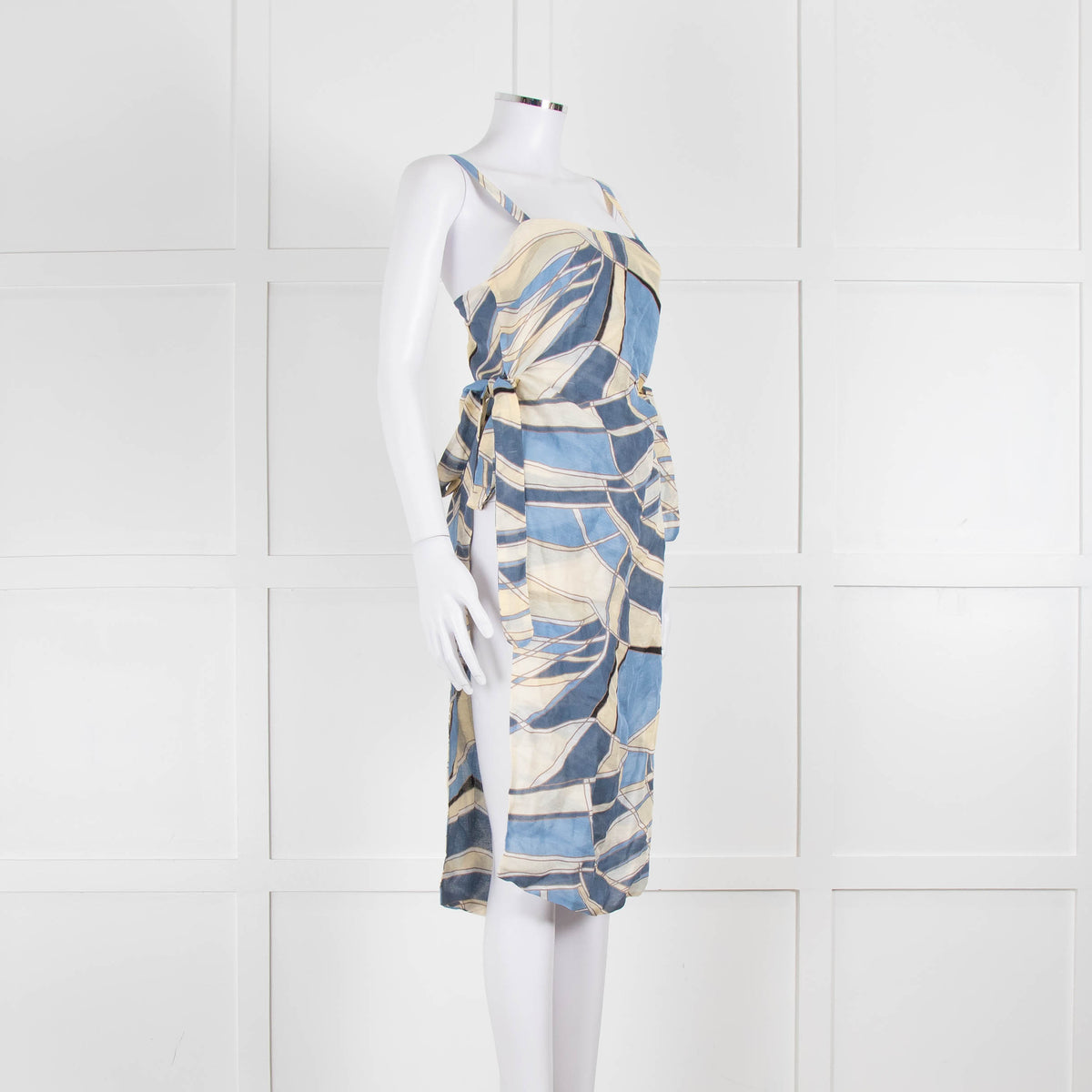 Cult Gaia Blue Wave Este Tunic Top Tie Sides