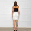 Adriano Goldschmeid White Distressed Pencil Skirt
