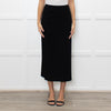 A.POC Issey Miyake Black Cotton Blend Jersey Long Skirt