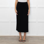 A.POC Issey Miyake Black Cotton Blend Jersey Long Skirt