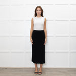 A.POC Issey Miyake Black Cotton Blend Jersey Long Skirt
