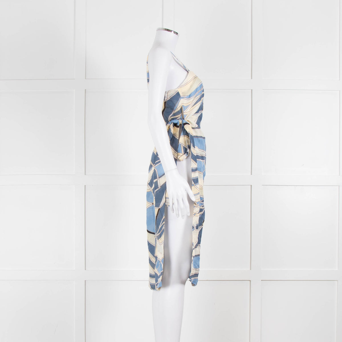 Cult Gaia Blue Wave Este Tunic Top Tie Sides