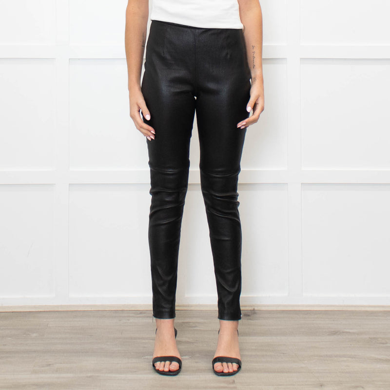 Christian Dior Black Lambs Leather Trousers With Side & Ankle Zips