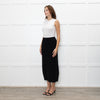A.POC Issey Miyake Black Cotton Blend Jersey Long Skirt