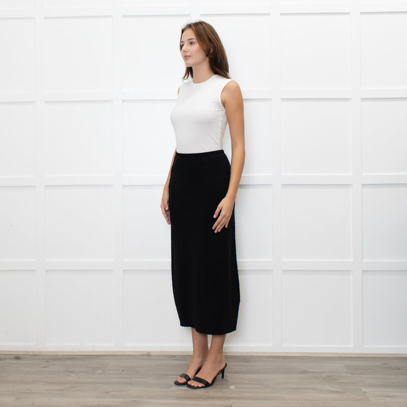 A.POC Issey Miyake Black Cotton Blend Jersey Long Skirt