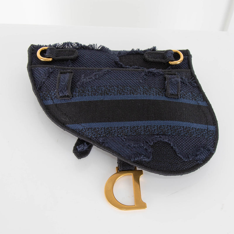 Christian Dior Distressed Canvas Saddle Belt Bag
