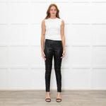 Christian Dior Black Lambs Leather Trousers With Side & Ankle Zips
