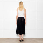 Maryan Mehlhorn Black Net Midi Skirt