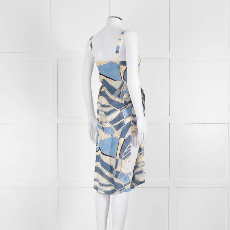 Cult Gaia Blue Wave Este Tunic Top Tie Sides