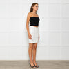 Adriano Goldschmeid White Distressed Pencil Skirt