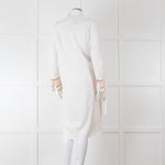 Victoria Victoria Beckham Cream Orange Striped Fine Cotton Tie Up Shirt Dress