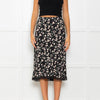 Velvet Black Skirt With Green And Cream Animal Print