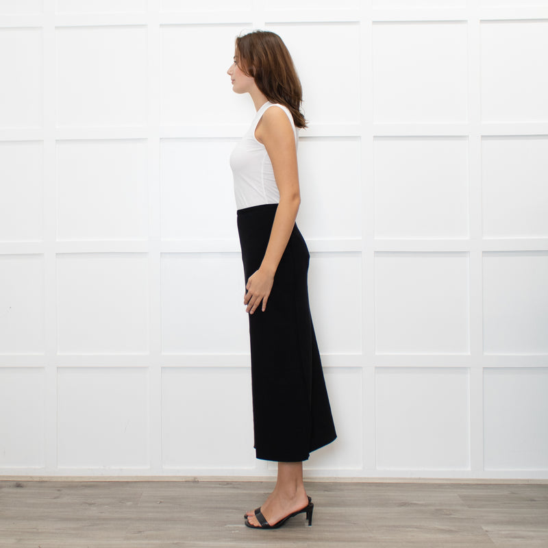 A.POC Issey Miyake Black Cotton Blend Jersey Long Skirt